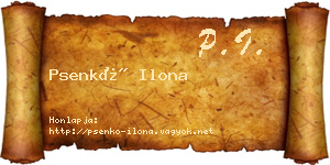 Psenkó Ilona névjegykártya