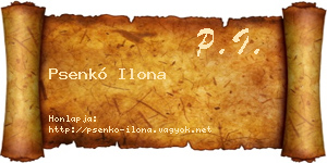 Psenkó Ilona névjegykártya